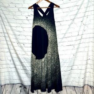 Sylca Black & Beige Maxi Dress Size Medium Excellent Condition